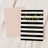 Modern Gold en Black Stripes Vrijgezellenfeest Kaart