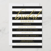 Modern Gold en Black Stripes Vrijgezellenfeest Kaart (Voorkant)