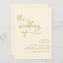 Modern Gold- en Cream-handschriftwoord Kaart