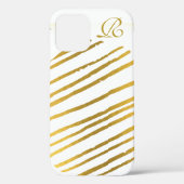 Modern Gold en Monogram Case-Mate iPhone Case (Achterkant)