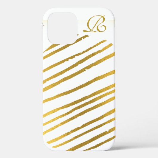 Modern Gold en Monogram Case-Mate iPhone Case (Achterkant)