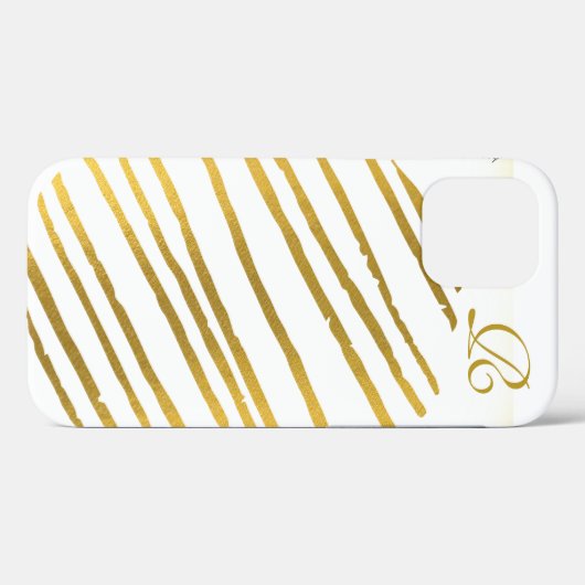Modern Gold en Monogram Case-Mate iPhone Case (Achterkant (horizontaal))