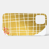 Modern Gold en Monogram Hoesje-Mate iPhone Case (Achterkant (horizontaal))