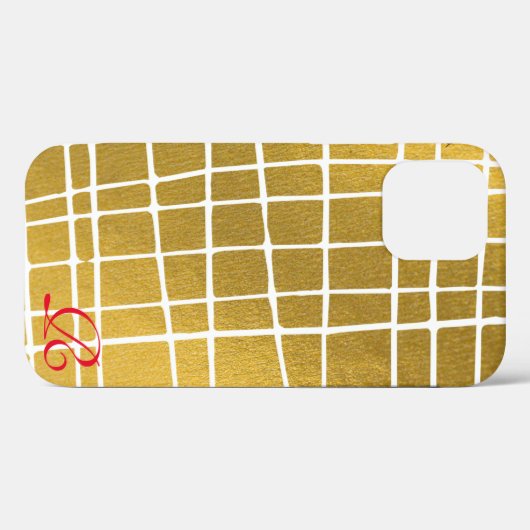 Modern Gold en Monogram Hoesje-Mate iPhone Case (Achterkant (horizontaal))