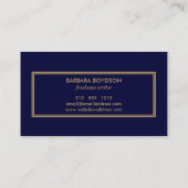  MODERN GOLD en NAVY INITIAAL MONOGRAM LOGO Visitekaartje (Achterkant)