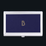 MODERN GOLD en NAVY MONOGRAM Card Hoesje Visitekaarthouder<br><div class="desc">Coördineert met de  MODERN GOLD en de NAVY INITIAAL MONOGRAM de Malplaatjes van de Bedrijfskaart van de LOGO. © 1201 AM CREATIVE</div>