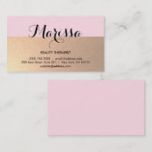 Modern Gold en Roze schoonheidsconsultant Visitekaartje (Voorkant / Achterkant)