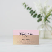 Modern Gold en Roze schoonheidsconsultant Visitekaartje (Staand voorkant)