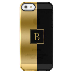 Modern Gold en zwart geometrisch ontwerp Doorzichtig iPhone SE/5/5s Hoesje