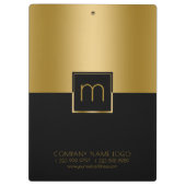Modern Gold- en zwart ontwerp Klembord (Achterkant)
