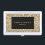 Modern Gold en zwarte stijlvolle, elegante profess Visitekaarthouder<br><div class="desc">Moderne gouden en zwarte glitter,  elegante professionele houder van visitekaartje.
U kunt uw eigen naam en taak eenvoudig toevoegen.</div>