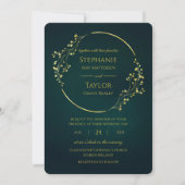 Modern Gold Eucalyptus Green Wedding Kaart (Voorkant)