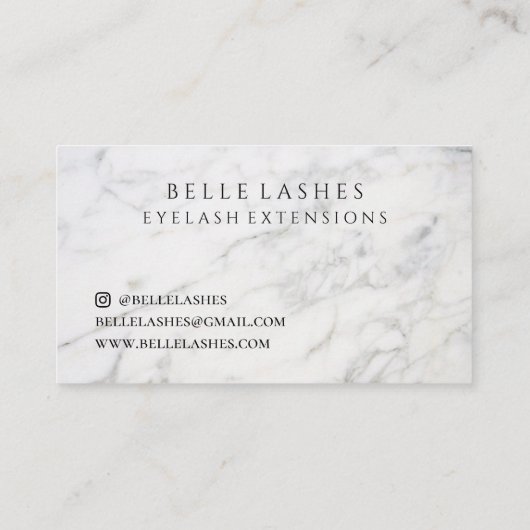 Modern Gold Eyelash Extensions Beauty Marble Visitekaartje (Achterkant)