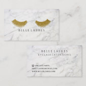Modern Gold Eyelash Extensions Beauty Marble Visitekaartje (Voorkant / Achterkant)