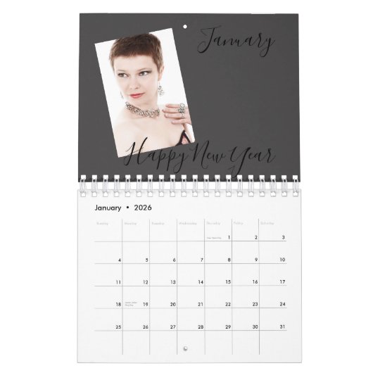 Modern Gold Family Photo Collage 2023 Kalender (Jan 2026)