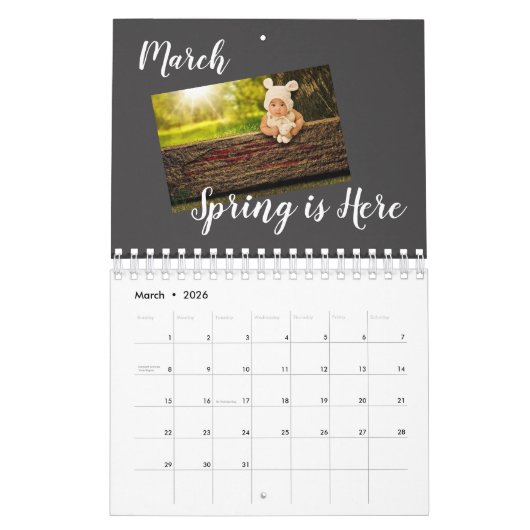 Modern Gold Family Photo Collage 2023 Kalender (Mar 2026)