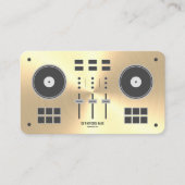 Modern Gold Faux DJ-controller Visitekaartje (Voorkant)