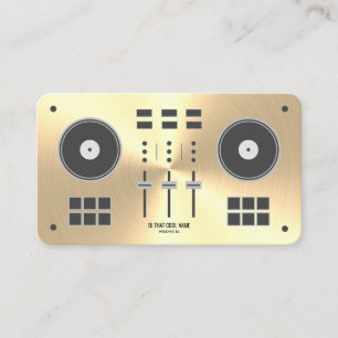 Modern Gold Faux DJ-controller Visitekaartje