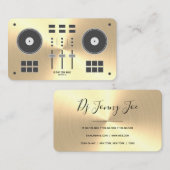 Modern Gold Faux DJ-controller Visitekaartje (Voorkant / Achterkant)