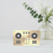 Modern Gold Faux DJ-controller Visitekaartje (Staand voorkant)
