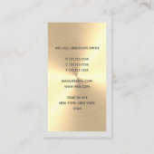 Modern Gold Faux DJ Monogram & Grens Visitekaartje (Achterkant)