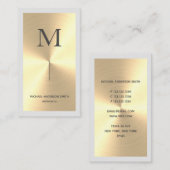 Modern Gold Faux DJ Monogram & Grens Visitekaartje (Voorkant / Achterkant)