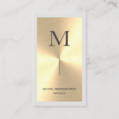 Modern Gold Faux DJ Monogram & Grens Visitekaartje (Voorkant)