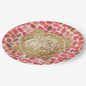 Modern Gold Faux Folie Merry KerstBerry Papieren Bordje (Gekanteld)