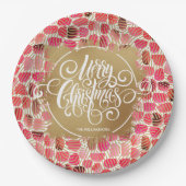 Modern Gold Faux Folie Merry KerstBerry Papieren Bordje (Voorkant)