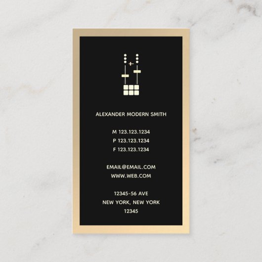 Modern Gold Faux Monogram 2019 | 2020 Wedding DJ Visitekaartje (Achterkant)