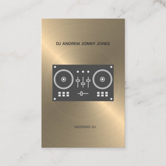 Modern Gold Faux Pro-DJ-controller Visitekaartje (Voorkant)