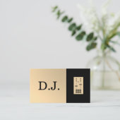 Modern Gold Faux Two-Toned DJ Monogram Visitekaartje (Staand voorkant)