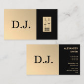 Modern Gold Faux Two-Toned DJ Monogram Visitekaartje (Voorkant / Achterkant)