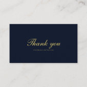 Modern Gold Floral Blue Weddenschap Hartelijk dank Informatiekaartje (Voorkant)