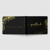 Modern Gold Floral bruiloft gastenboek (Volledig)