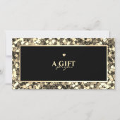 Modern Gold Floral Toevoegen Logo Cadeaubon (Voorkant)