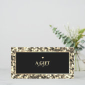 Modern Gold Floral Toevoegen Logo Cadeaubon (Staand voorkant)