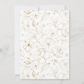 Modern Gold Floral Wedding Kaart (Achterkant)