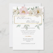 Modern Gold Floral Wedding Kaart (Voorkant)