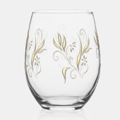 Modern Gold Floral Wijnglas Zonder Voet