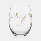 Modern Gold Floral Wijnglas Zonder Voet (Links)