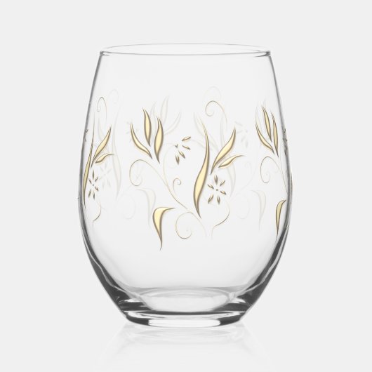Modern Gold Floral Wijnglas Zonder Voet (Links)