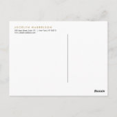 Modern Gold Flowers Black Circle Briefkaart (Achterkant)