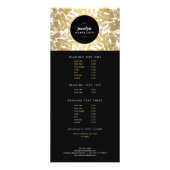 Modern Gold Flowers Black Circle Rack Kaart (Voorkant)