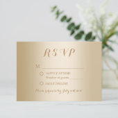 Modern Gold Foil Background Wedding RSVP (Staand voorkant)