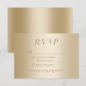 Modern Gold Foil Background Wedding RSVP Kaartje (Voorkant / Achterkant)