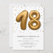 Modern Gold Foil ballon 18th Birthday Kaart (Voorkant)
