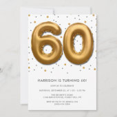 Modern Gold Foil ballon 60th Birthday Kaart (Voorkant)