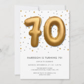 Modern Gold Foil ballon 70th Birthday Kaart (Voorkant)
