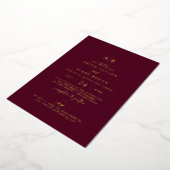 Modern Gold Foil Burgundy Monogram RSVP Weddenscha Folie Uitnodiging (Gedraaid)
